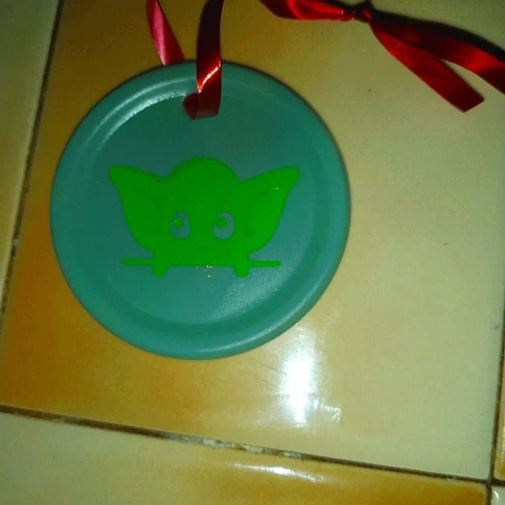 Handcrafted Green Alien Christmas Ornament Metal Holiday Tree Decoration